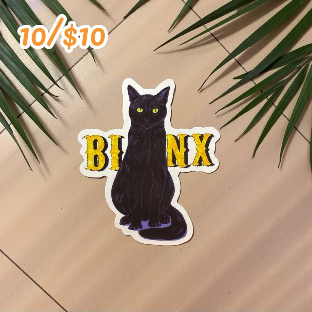 Binx Black Cat Sticker – Spooky Halloween Vinyl Decal Small Cozy Planner Sticker